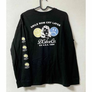 ディーシー(DC)の150 DC 長袖　tシャツ トップス　ロンT カットソー　黒　長袖tシャツ(Tシャツ/カットソー)