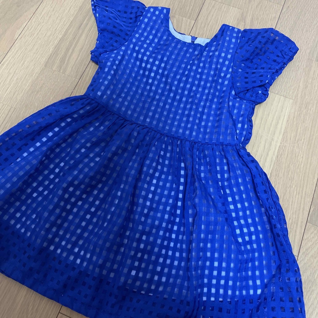 美品♡チェックオーガンジーOP👗❤️ キッズ/ベビー/マタニティのキッズ服女の子用(90cm~)(ワンピース)の商品写真