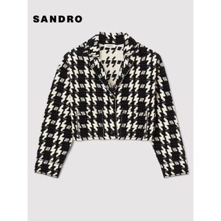 サンドロ(Sandro)の❤️Sandro新作新品　黒白　千鳥格子　チェック　ジャケット　オシャレ(テーラードジャケット)