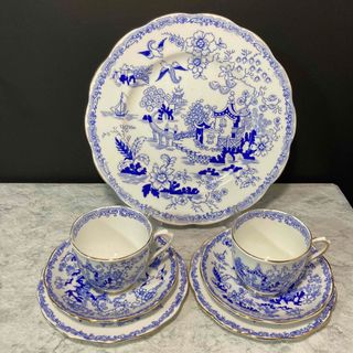 ロイヤルアルバート(ROYAL ALBERT)のロイヤルアルバート ミカド  カップ＆ソーサー＆プレート トリオ2客 大皿セット(食器)