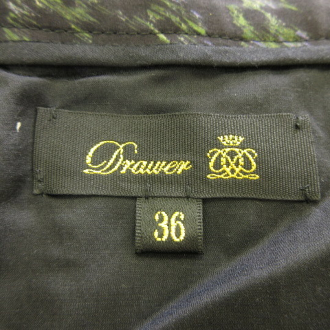 Drawer(ドゥロワー)のドゥロワー Drawer スカート ミニ ギャザー 総柄 シルク100% 36 レディースのスカート(ミニスカート)の商品写真