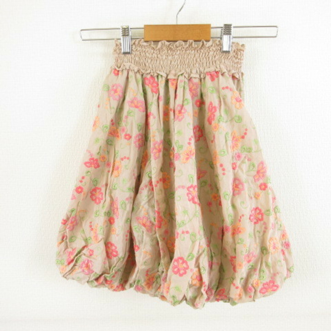 TOCCA(トッカ)のトッカ TOCCA バルーンスカート ミニ ギャザー 刺繍 花柄 ベージュ 2 レディースのスカート(ミニスカート)の商品写真