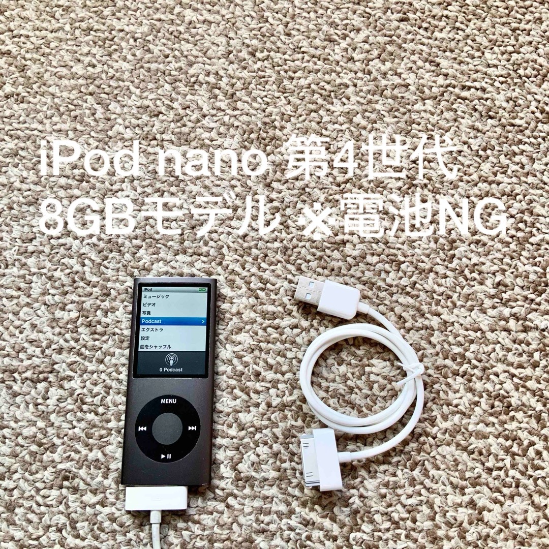 iPod(アイポッド)のiPod nano 第4世代 8GB Apple アップル アイポッド 本体 スマホ/家電/カメラのオーディオ機器(ポータブルプレーヤー)の商品写真