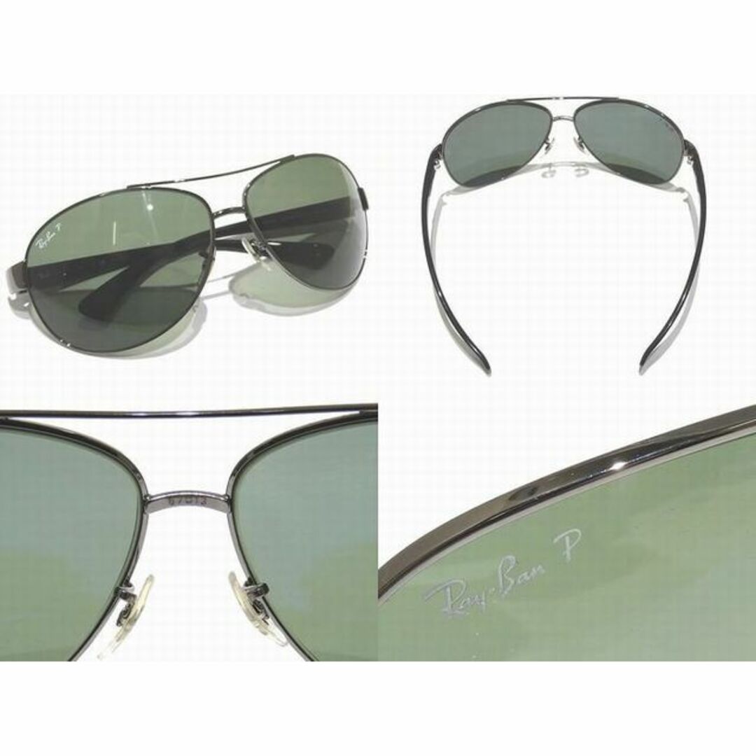 美品 レイバン サングラス ティアドロップ ☆ RB3386 ガンメタ系 金属フレーム ▼ Ray-Ban 偏光レンズ メンズ 5I