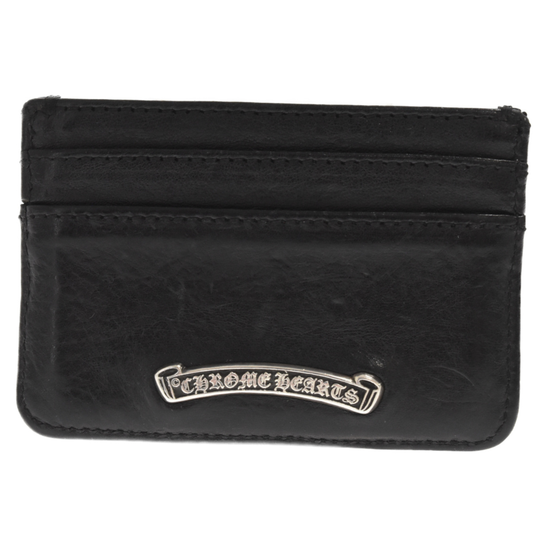 Chrome Hearts(クロムハーツ)のCHROME HEARTS クロムハーツ CARD CASE DOUBLE SIDE DAGGER ダブルサイドカードケース スクロールラベル ダガー ブラック メンズのファッション小物(名刺入れ/定期入れ)の商品写真