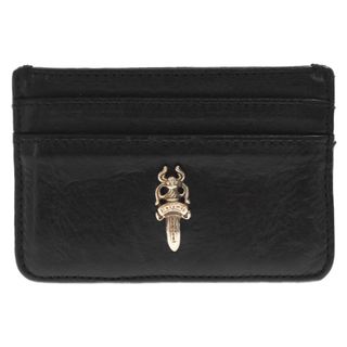 クロムハーツ(Chrome Hearts)のCHROME HEARTS クロムハーツ CARD CASE DOUBLE SIDE DAGGER ダブルサイドカードケース スクロールラベル ダガー ブラック(名刺入れ/定期入れ)