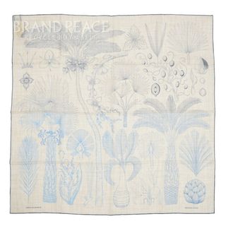 エルメス(HERMES)のエルメス カレ90 レジェ スカーフ ヤシの目録 ベージュ カシミヤ100%(バンダナ/スカーフ)