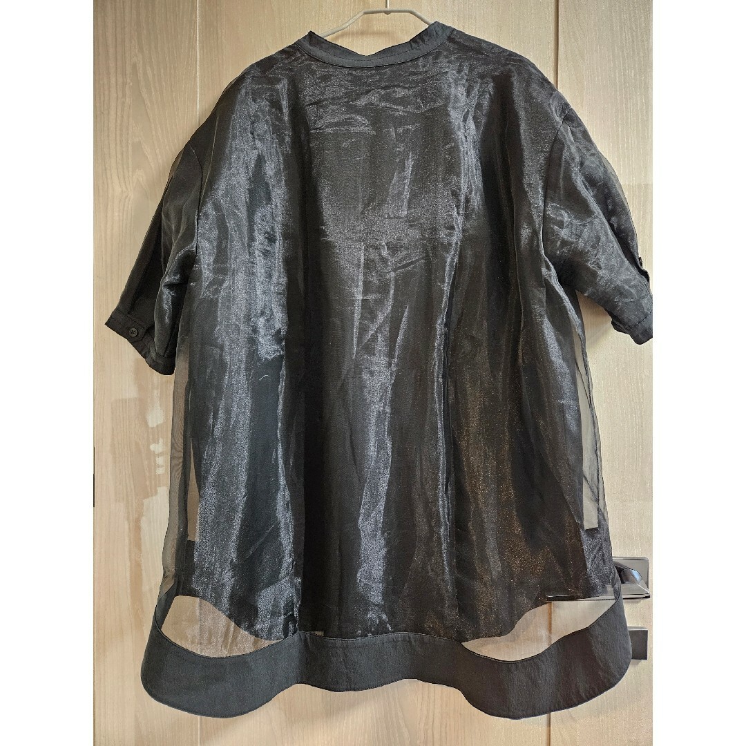 2023ss YONFA　 オーガンジーブラウス　黒 レディースのトップス(シャツ/ブラウス(半袖/袖なし))の商品写真