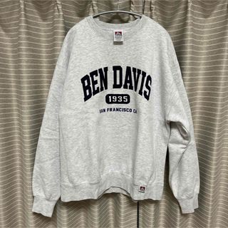 ベンデイビス(BEN DAVIS)のBEN DAVIS ベンデイビス スウェット L グレー ネイビー 刺繍(スウェット)