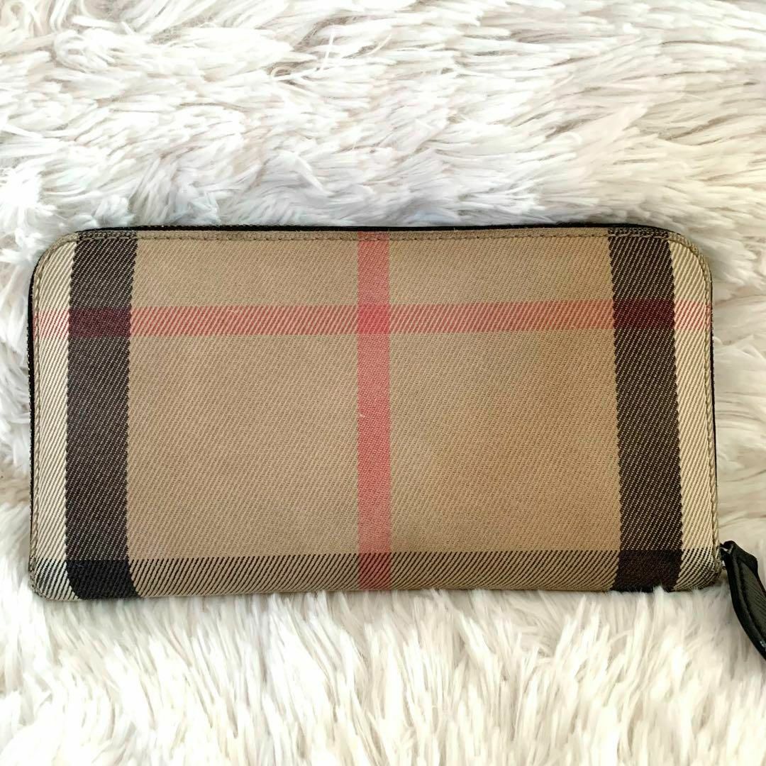 BURBERRY - 美品✨バーバリー 長財布 ラウンドファスナー レザー メガ