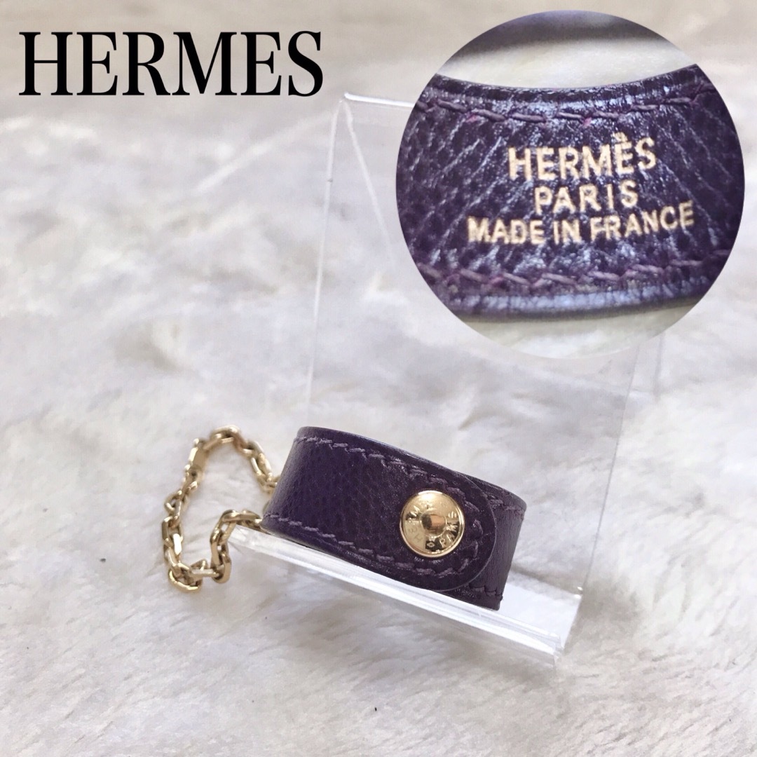 最高級 HERMES ノマド グローブホルダー 手袋留め バッグチャーム レザー