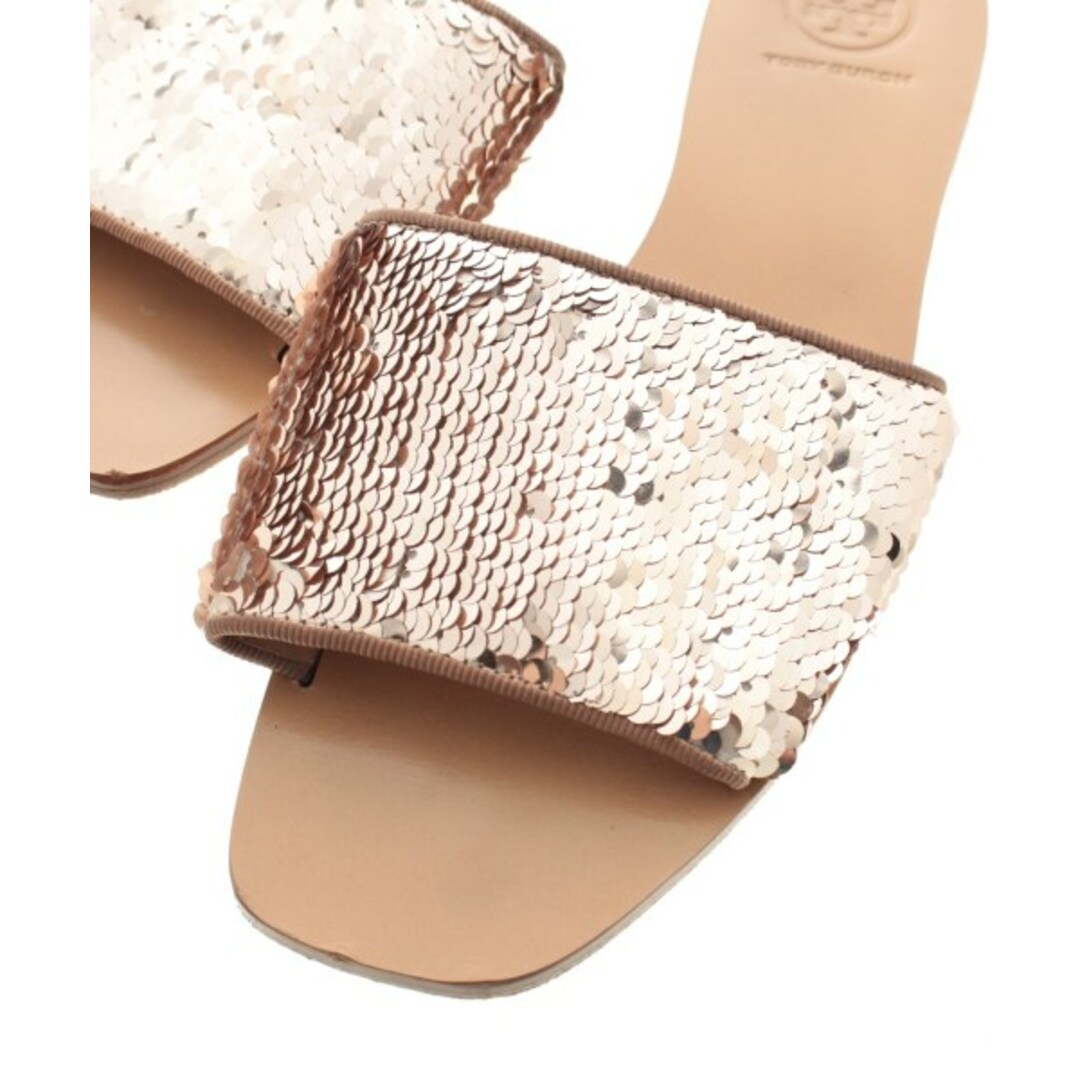 Tory Burch(トリーバーチ)のTORY BURCH サンダル US7(24cm位) ピンクベージュxシルバー 【古着】【中古】 レディースの靴/シューズ(サンダル)の商品写真