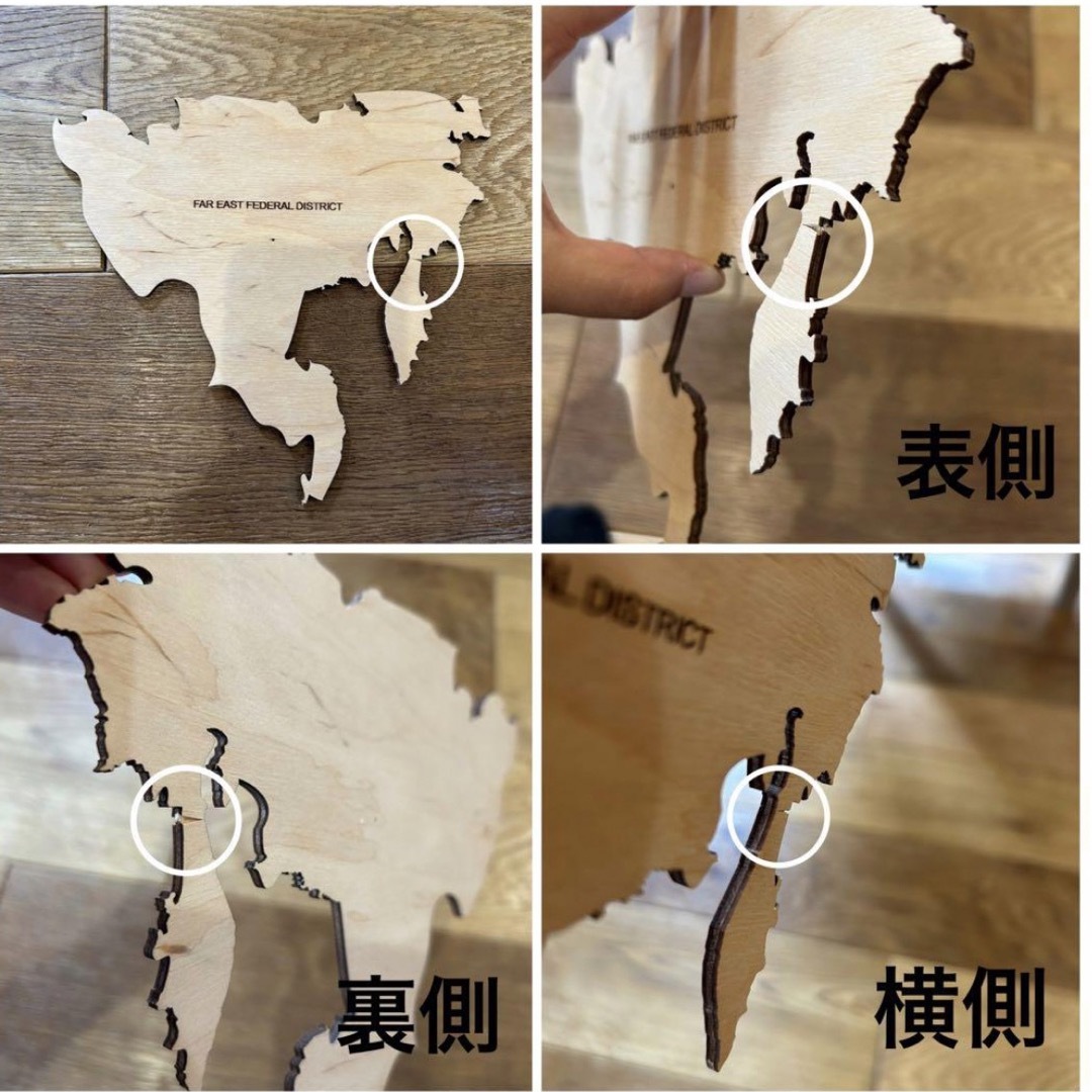 エンジョイウッド ENJOY THE WOOD 南極大陸3D 壁掛け木製世界地図
