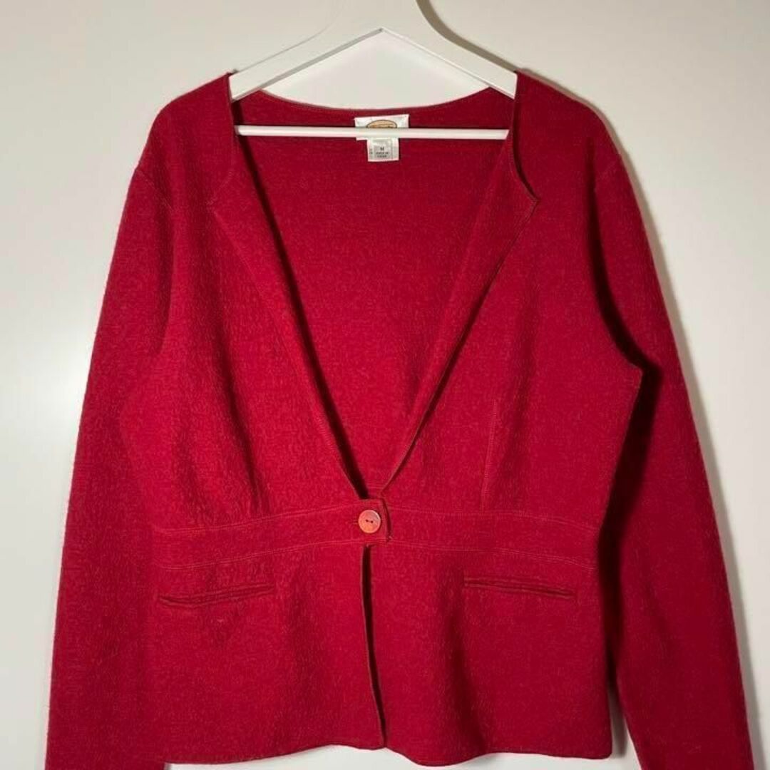 USA古着】美品❗️90sヴィンテージtalbots ニットカーディガン 赤の