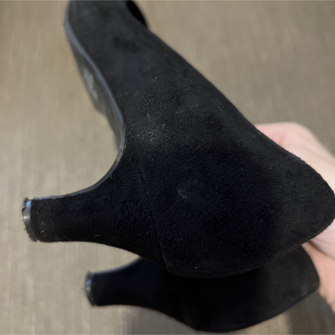 MELMO(メルモ)のMELMO 本革　ブラック　スエード　パンプス レディースの靴/シューズ(ハイヒール/パンプス)の商品写真