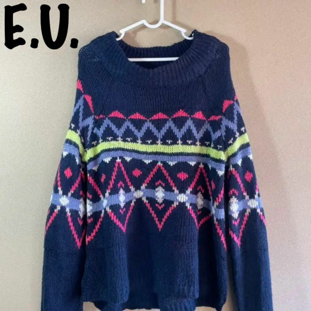VINTAGE】EUROPE IMPORT KNIT レトロ 女子 - ニット/セーター