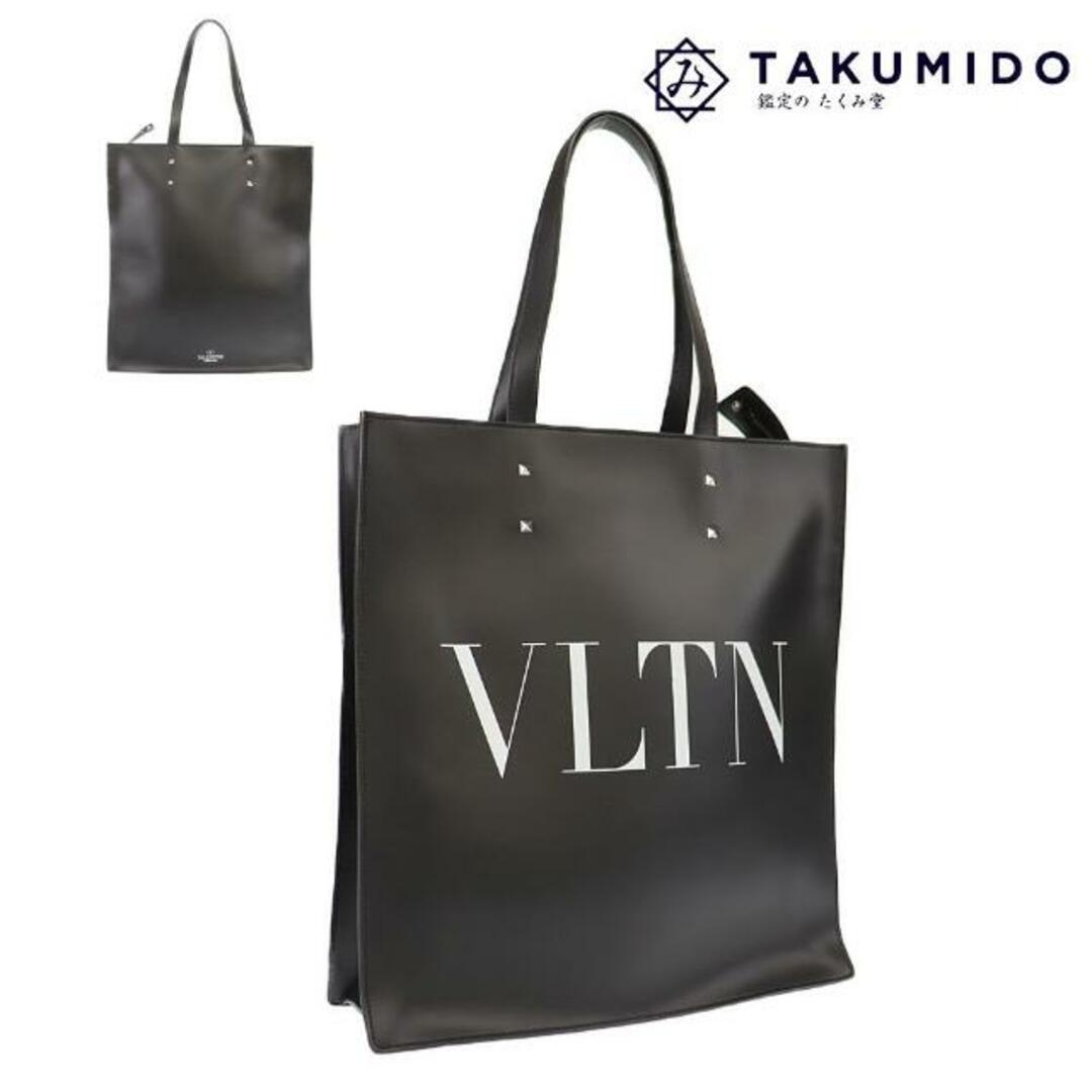 ヴァレンティノ ガラヴァーニ スタッズ VLTN トートバッグ 中古 ブラック レザー VALENTINO GARAVANI 【中古】 | 黒 手持ち  バック カバン シンプル メンズ ビジネスシーン ファッション 鞄 ブランド Aランク | フリマアプリ ラクマ