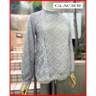 グラシア(GLACIER)の美品!旬ﾗｲﾄｸﾞﾚｰ･ﾚｰｽﾚｲﾔｰﾄﾞ長袖ｶｯﾄｿｰ【GLACIER】送料込(カットソー(長袖/七分))