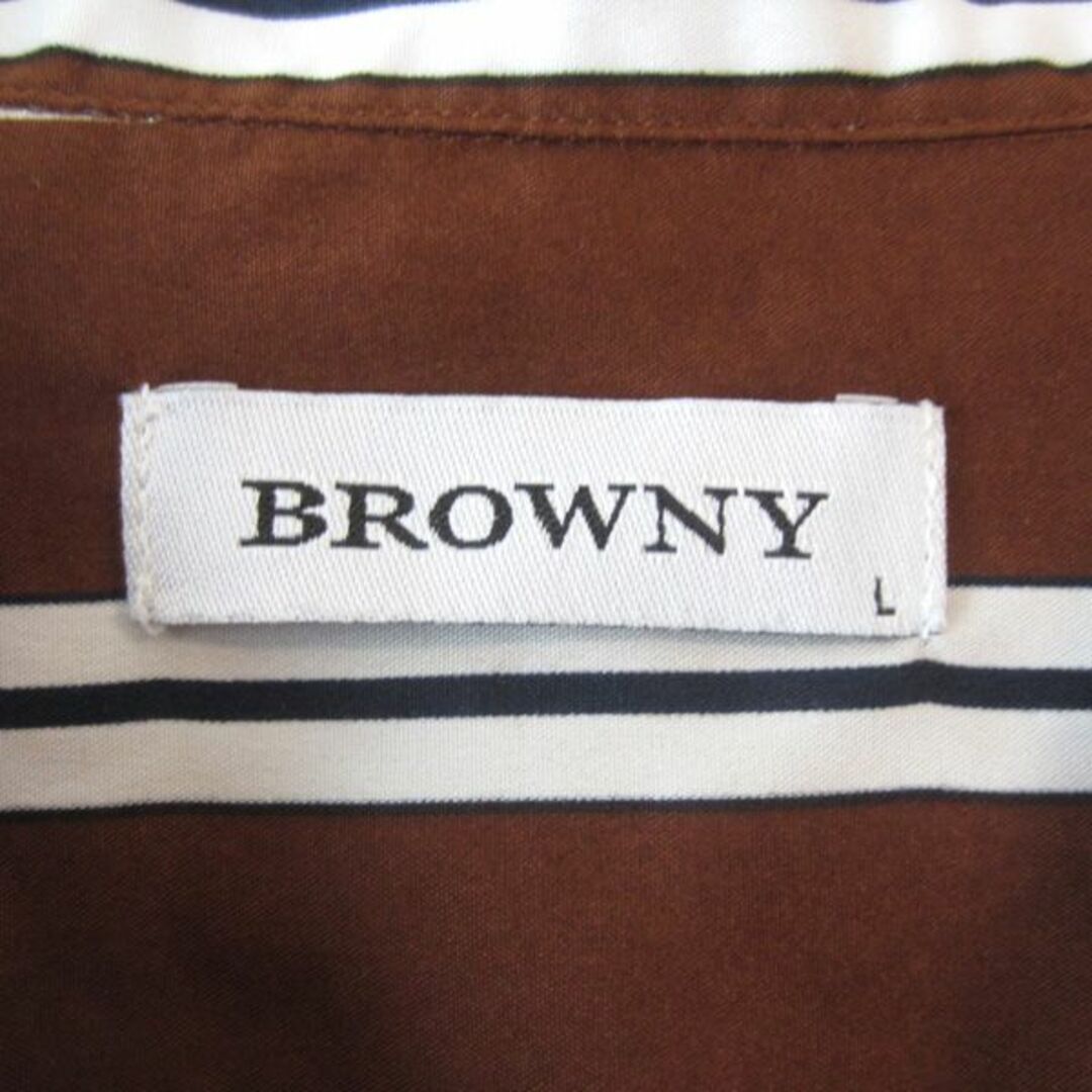 BROWNY(ブラウニー)の美品　ブラウニー　BROWNY　オープンカラー半袖シャツ　ストライプ メンズのトップス(シャツ)の商品写真