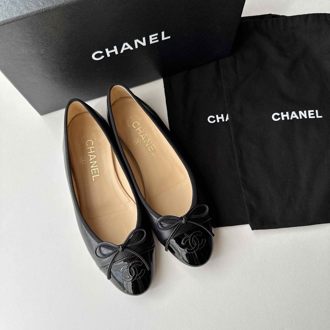 シャネル CHANEL バレエシューズ バレリーナ　37ハーフ