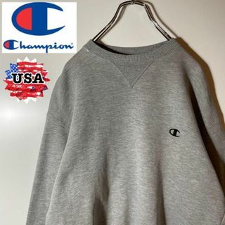 チャンピオン(Champion)の超美品❗️【アメリカ古着】USA チャンピオン　スウェットパーカーグレー　裏起毛(トレーナー/スウェット)