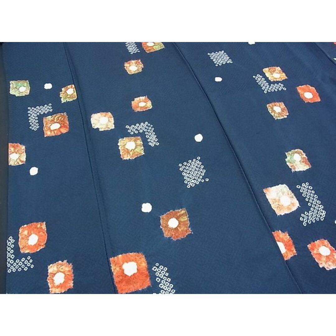 平和屋野田店■上質な小紋 絞り 色紙吉祥文 逸品 n-kv1967