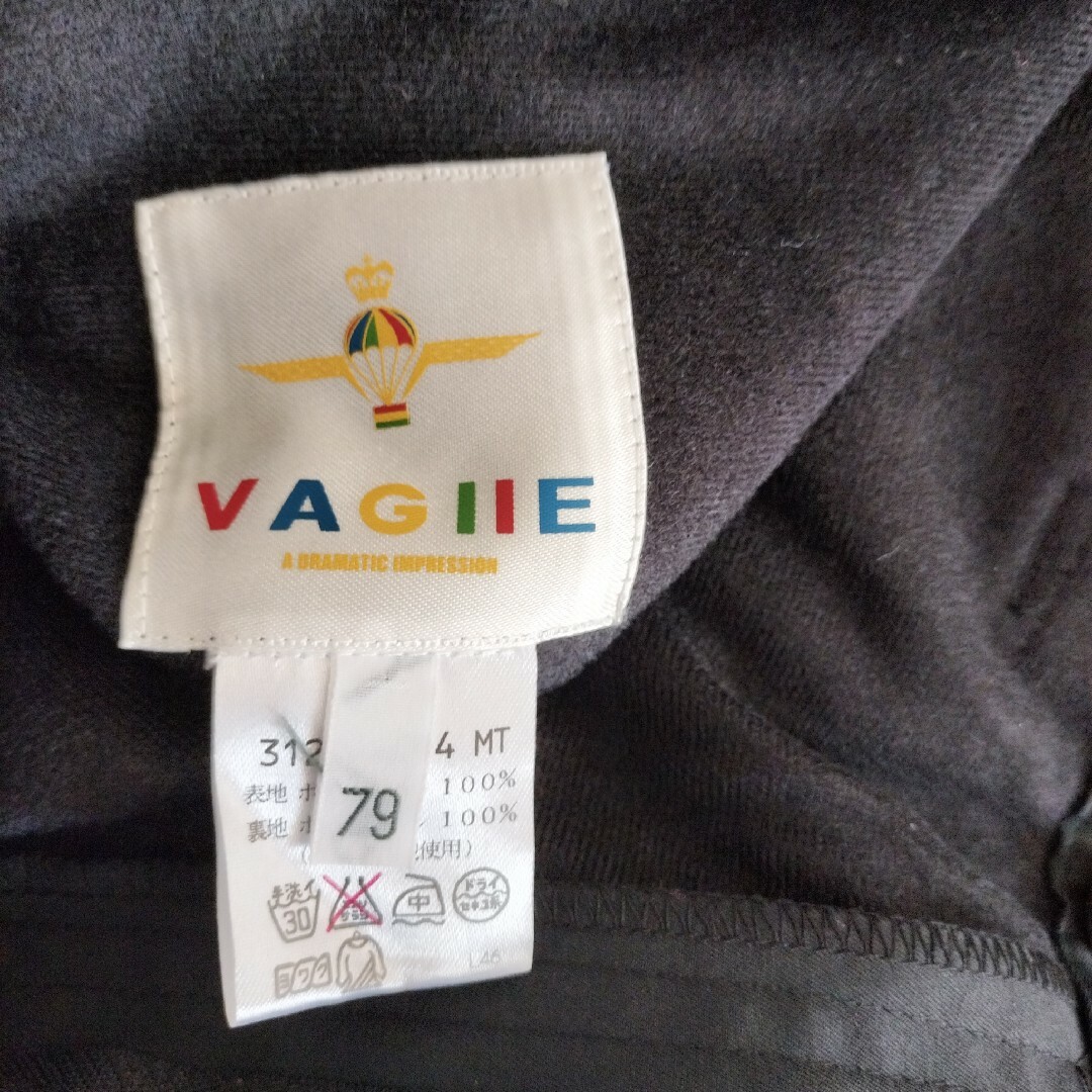 【送料無料】VAGIIE ブラック パンツ 裏起毛 サイズ79