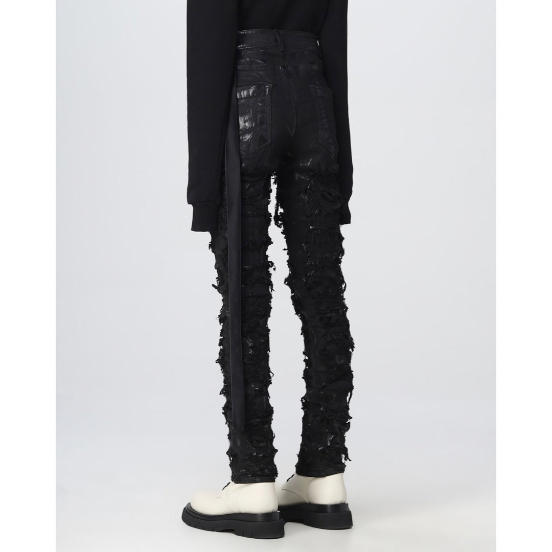 Rick Owens(リックオウエンス)の新品 RICK OWENS DRKSHDW ダメージ加工スキニーデニム 26 メンズのパンツ(デニム/ジーンズ)の商品写真