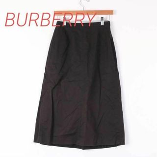 バーバリー(BURBERRY)の【バーバリー】 スカート ミモレ丈  38サイズ ブラック 中古 通勤 通学(ひざ丈スカート)