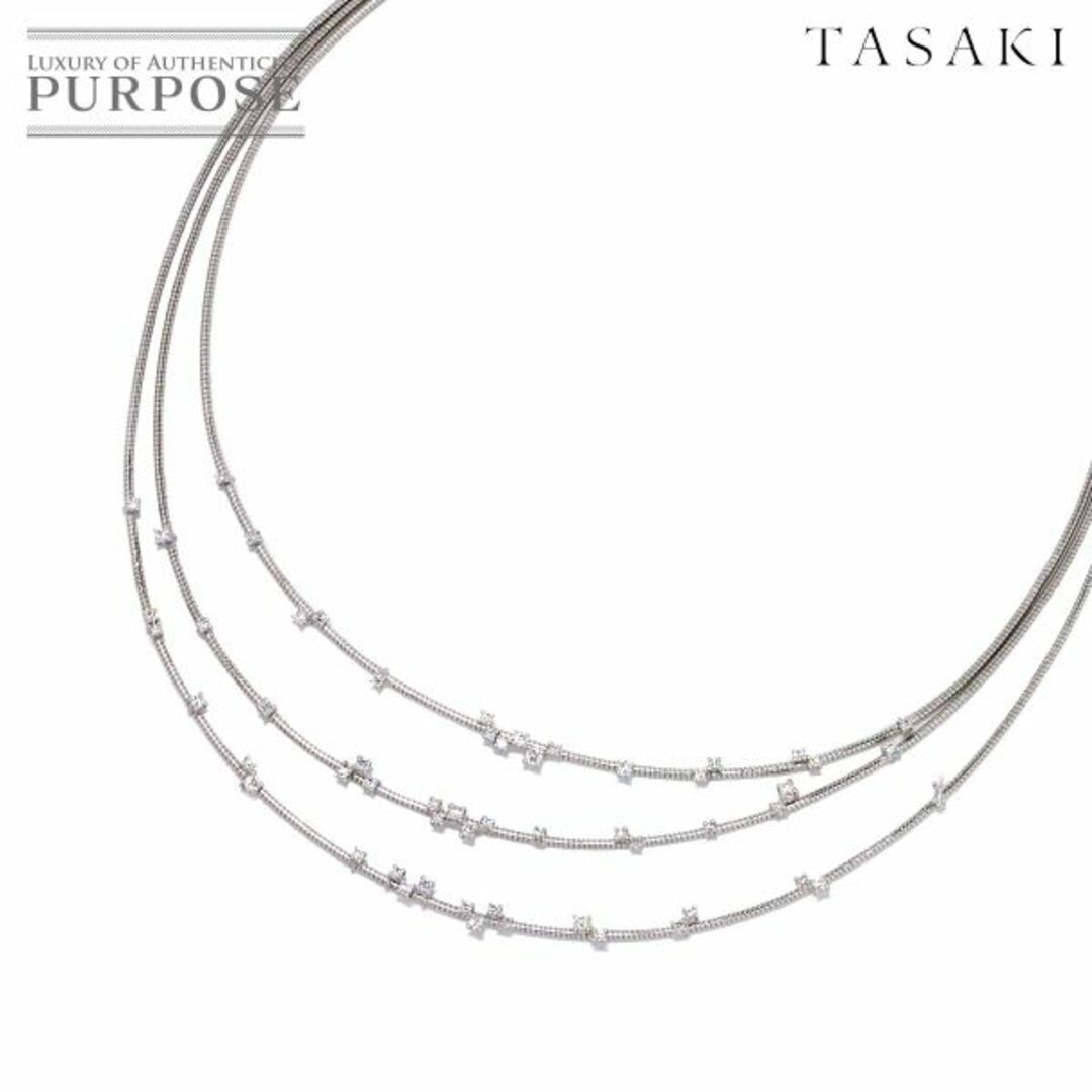 タサキ TASAKI ダイヤ 1.43c ネックレス 41cm K18 WG ホワイトゴールド 750 田崎真珠 Diamond Necklace VLP 90201045