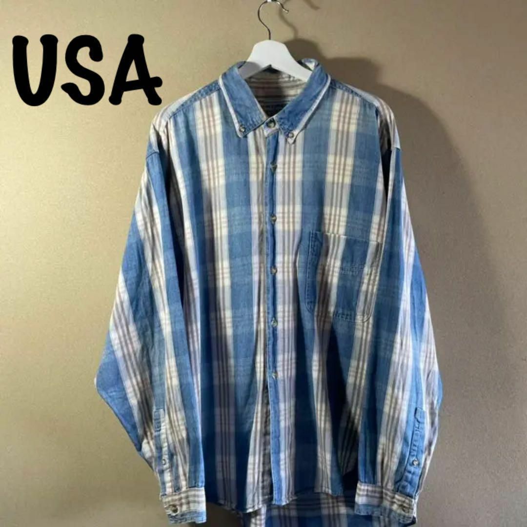 【VINTAGE】80s アメリカ直輸入❗️USA IMPORT デニムシャツ