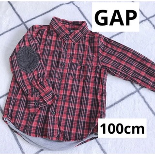 ベビーギャップ(babyGAP)のbaby gap ギャップ　チェックシャツ  ネルシャツ　長袖　レッド　赤(ブラウス)