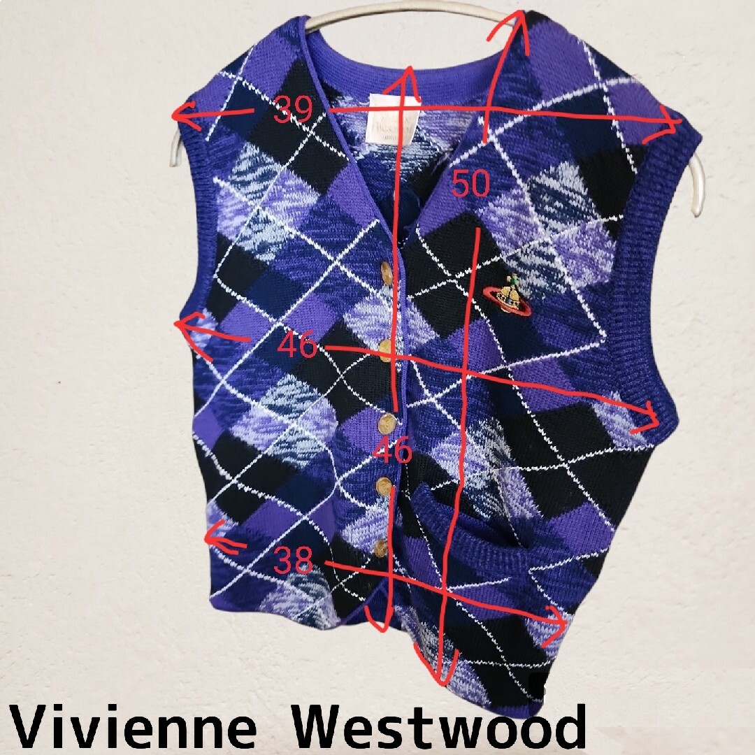 Vivienne Westwood(ヴィヴィアンウエストウッド)のヴィヴィアンウェストウッド　アーガイル　ベスト　ヴィンテージ レディースのトップス(ベスト/ジレ)の商品写真