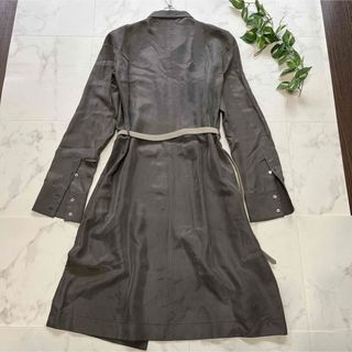 'S MaxMara シャツワンピース　シルク100% カーキ ベルト付　S