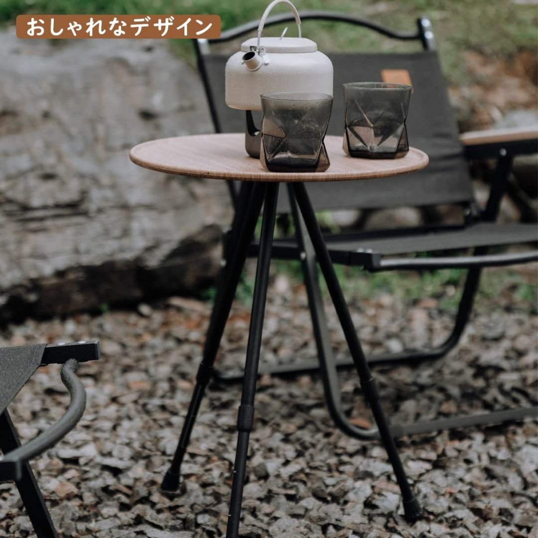 色: 木紋】Qbooキャンプ テーブル 軽量 コンパクト 折り畳み式 ...