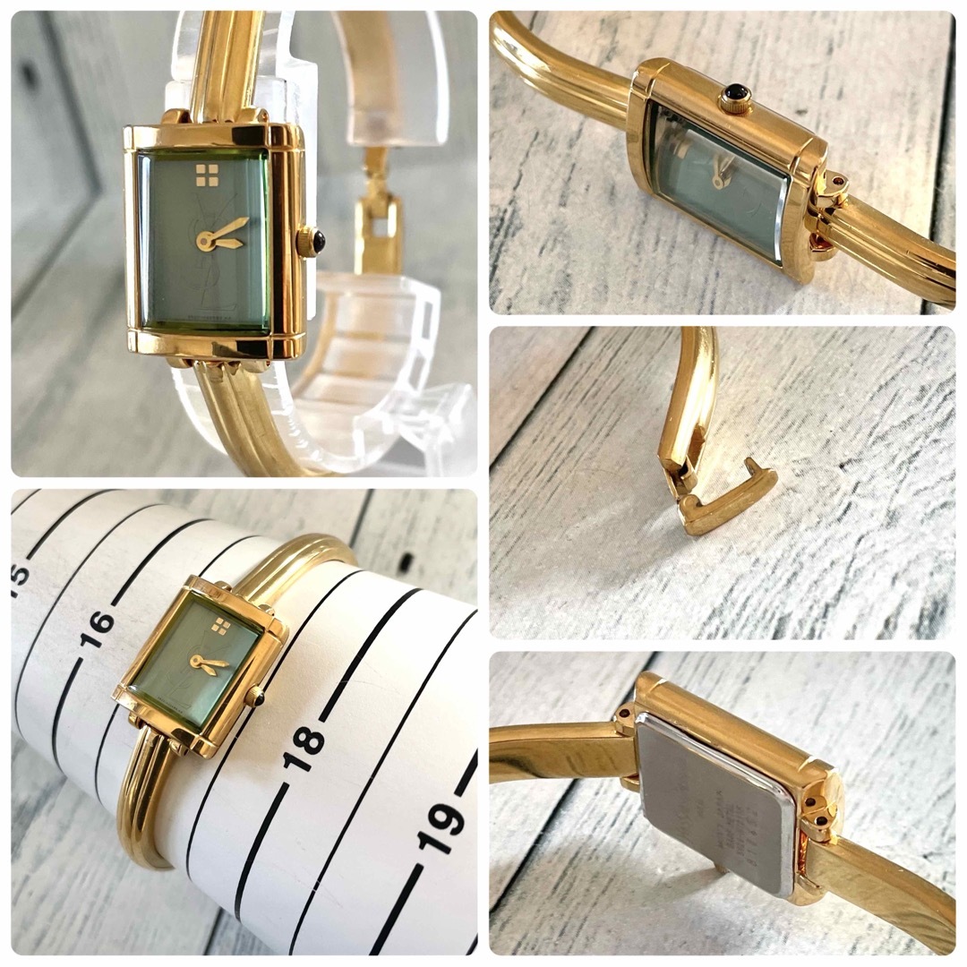 【電池交換済】Yves Saint Laurent 腕時計 バングル ゴールド