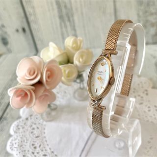 agete - 【電池交換済】agete アガット 腕時計 クラシック K10 0.052ct