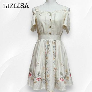 リズリサ(LIZ LISA)のLIZLISA リズリサ 背中リボン ワンピース オフショルダー 花柄(ひざ丈ワンピース)