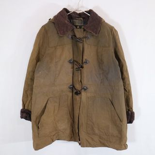 Barbour バブアー オイルドコート ジャケット 防寒 防水 裏地キルティング チェック ブラウン (レディース -- L相当) 中古 古着  N8045