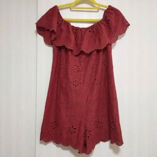 ザラ(ZARA)のZARA woman 花柄刺繍オールインワン(オールインワン)