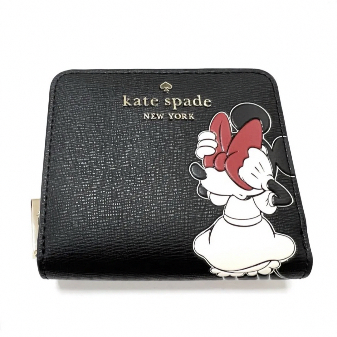 新品　kate spade　財布　ミニー　黒　レザー　折財布　ディズニー