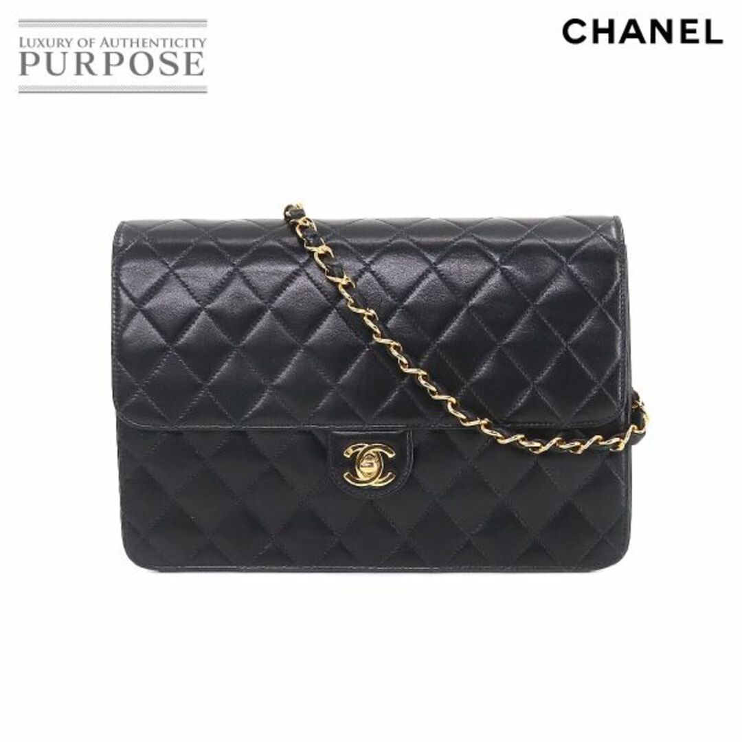 未使用 展示品 シャネル CHANEL マトラッセ チェーン ショルダー バッグ レザー ブラック ゴールド 金具 ターンロック VLP 90207713