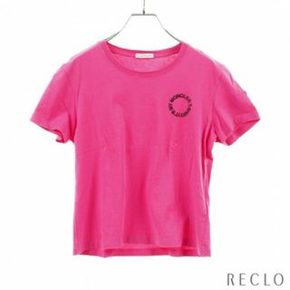 モンクレール(MONCLER)の Tシャツ クルーネック ピンク ラバー ロゴ(Tシャツ(半袖/袖なし))