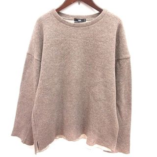 ハレ(HARE)のハレ HARE ニット カットソー Uネック 長袖 M 茶 (カットソー(長袖/七分))