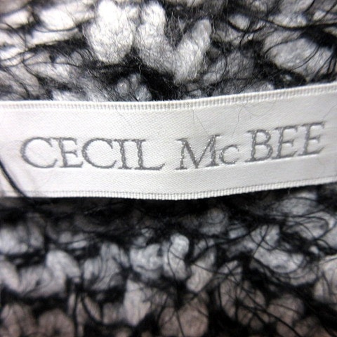 CECIL McBEE(セシルマクビー)のセシルマクビー カーディガン ニット 長袖 総柄 M 黒 ブラック /RT レディースのトップス(カーディガン)の商品写真