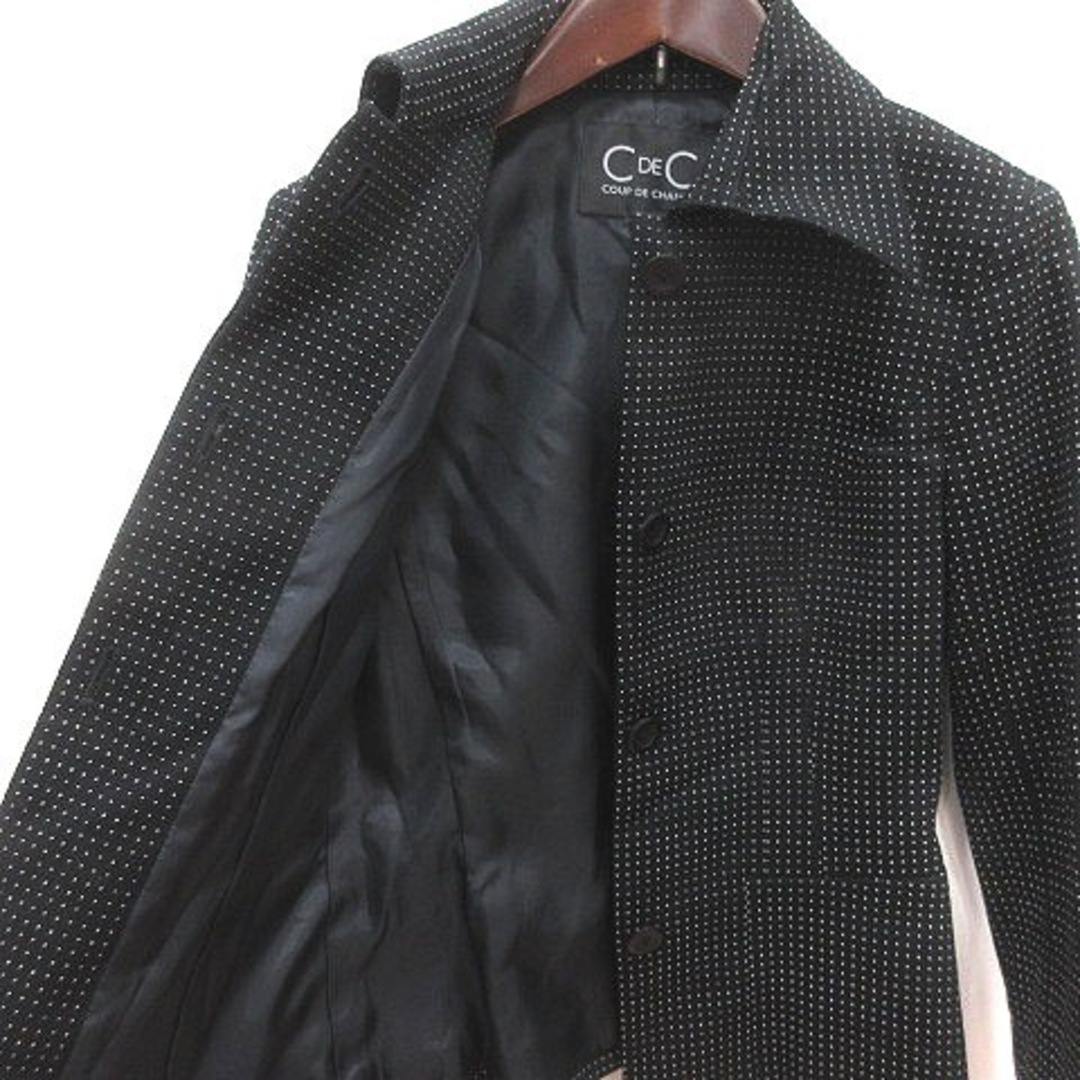 COUP DE CHANCE(クードシャンス)のクードシャンス ジャケット ドット 総裏地 長袖 36 黒 ブラック 白 レディースのジャケット/アウター(その他)の商品写真