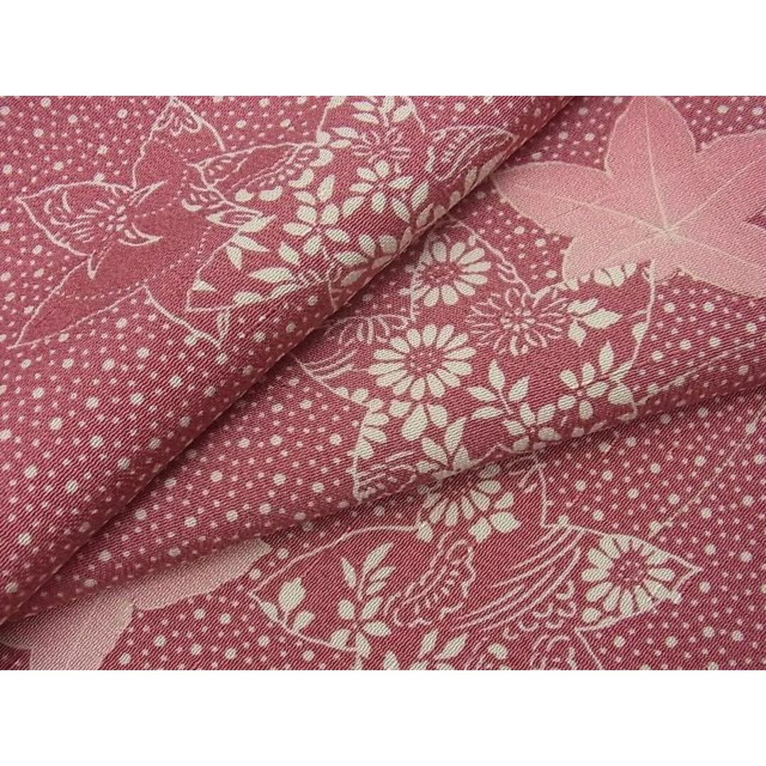 平和屋野田店■上質な小紋 楓草花文 お召縮緬 逸品 n-gh3294 | フリマアプリ ラクマ