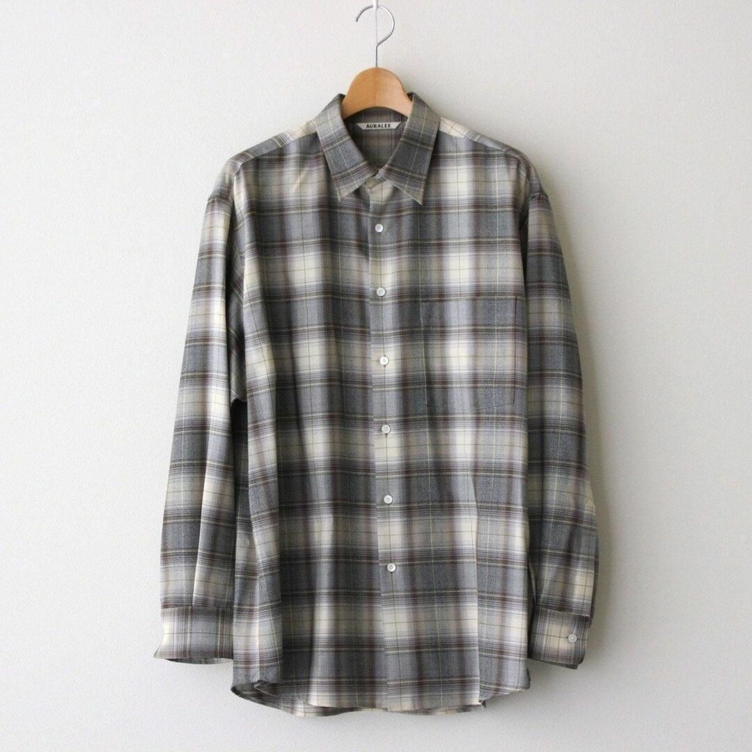 22AW AURALEE SUPER LIGHT CHECK SHIRTS 5