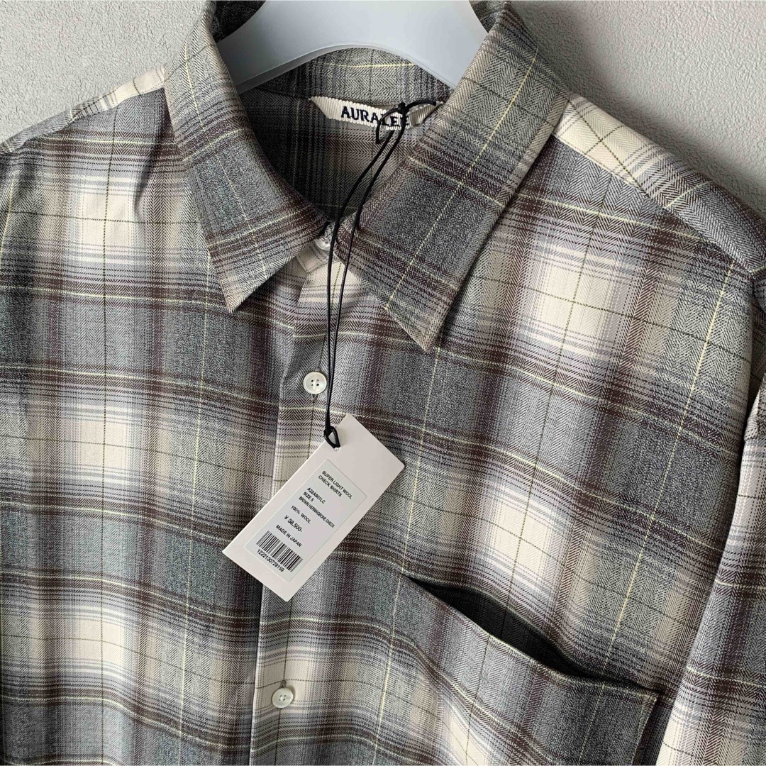 22AW AURALEE SUPER LIGHT CHECK SHIRTS 5