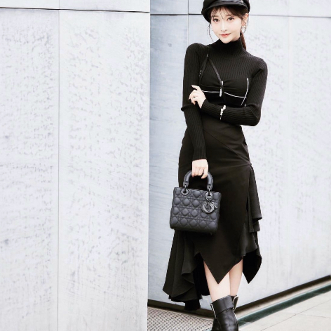 🉐Riu💖Rちゃん✨ビスチェ ドッキングタートルリブニットトップスの